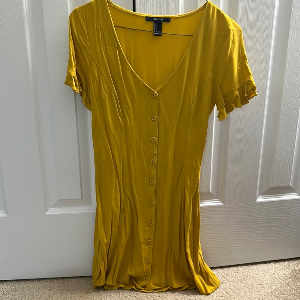 Forever21 button front mini dress small